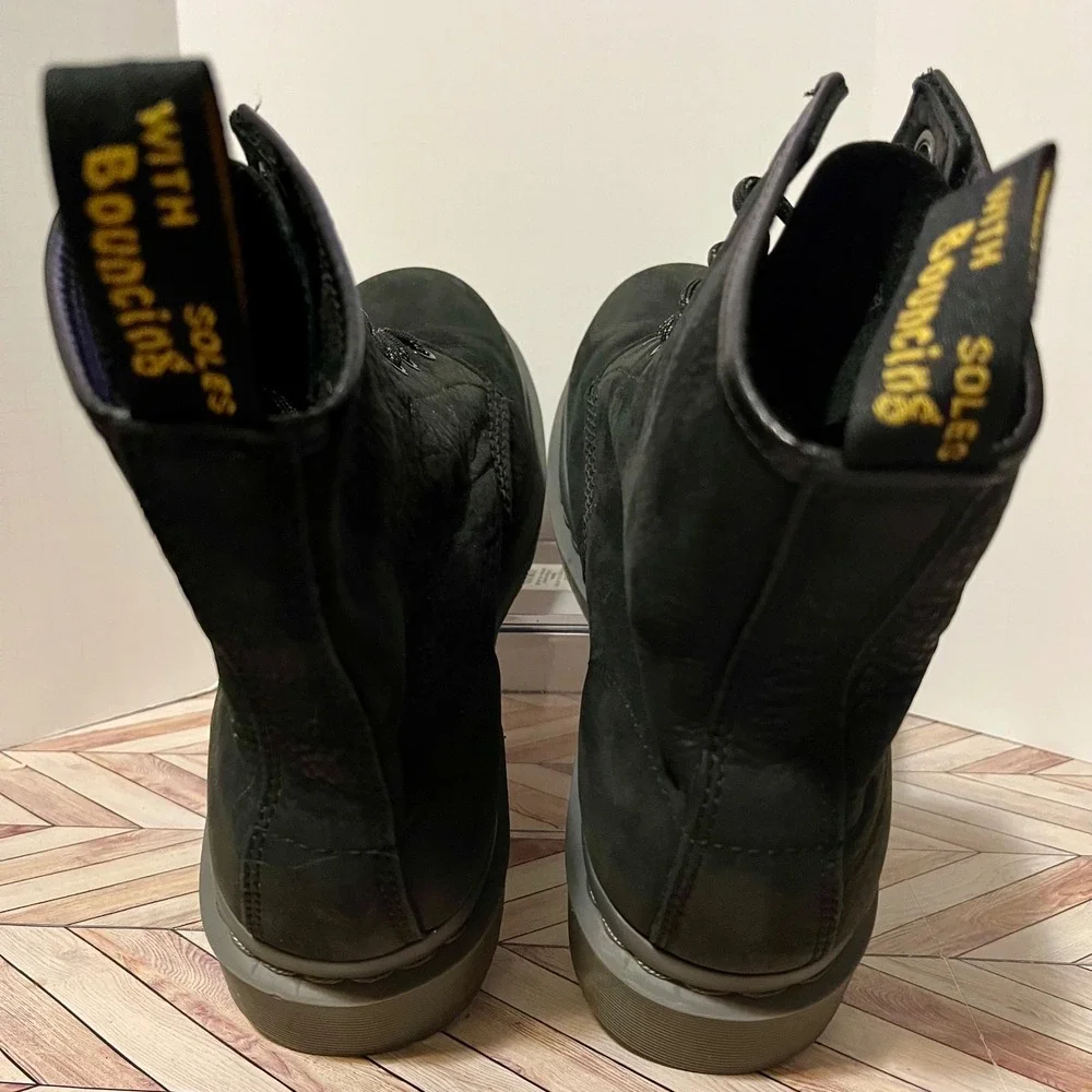 Dr Martens 1460 Mono Milled Black Nubuck Leather Men 11 Boots Water Resistant